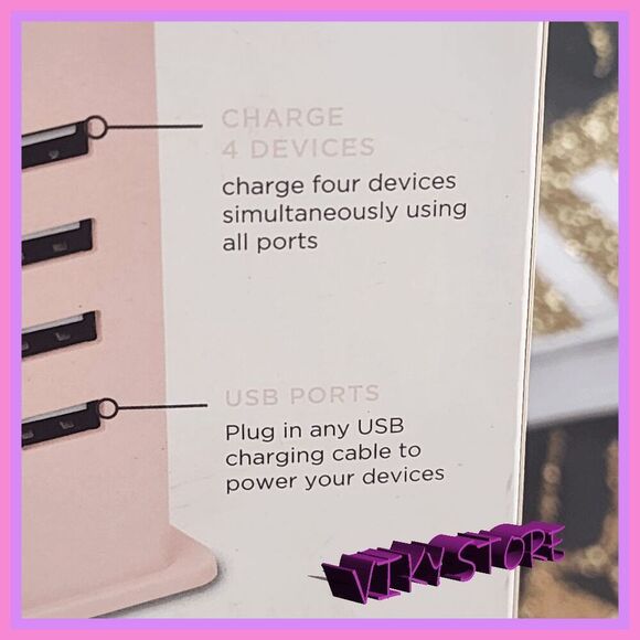 💕 NWT iHome 4USB Multi-Hub Power Station Fast Charge #7171 💕 - Picture 3 of 6